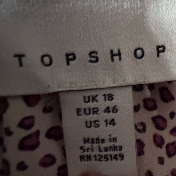 NWOT Topshop Animal Print Button Up Shirt Women’s Size 14 - Picture 3 of 10